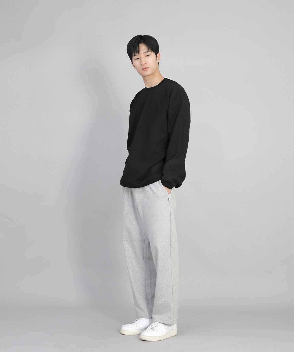 세인트크루(SAINTCREW) 무지 와이드 스웨트팬츠 SWP-372 멜란지그레이