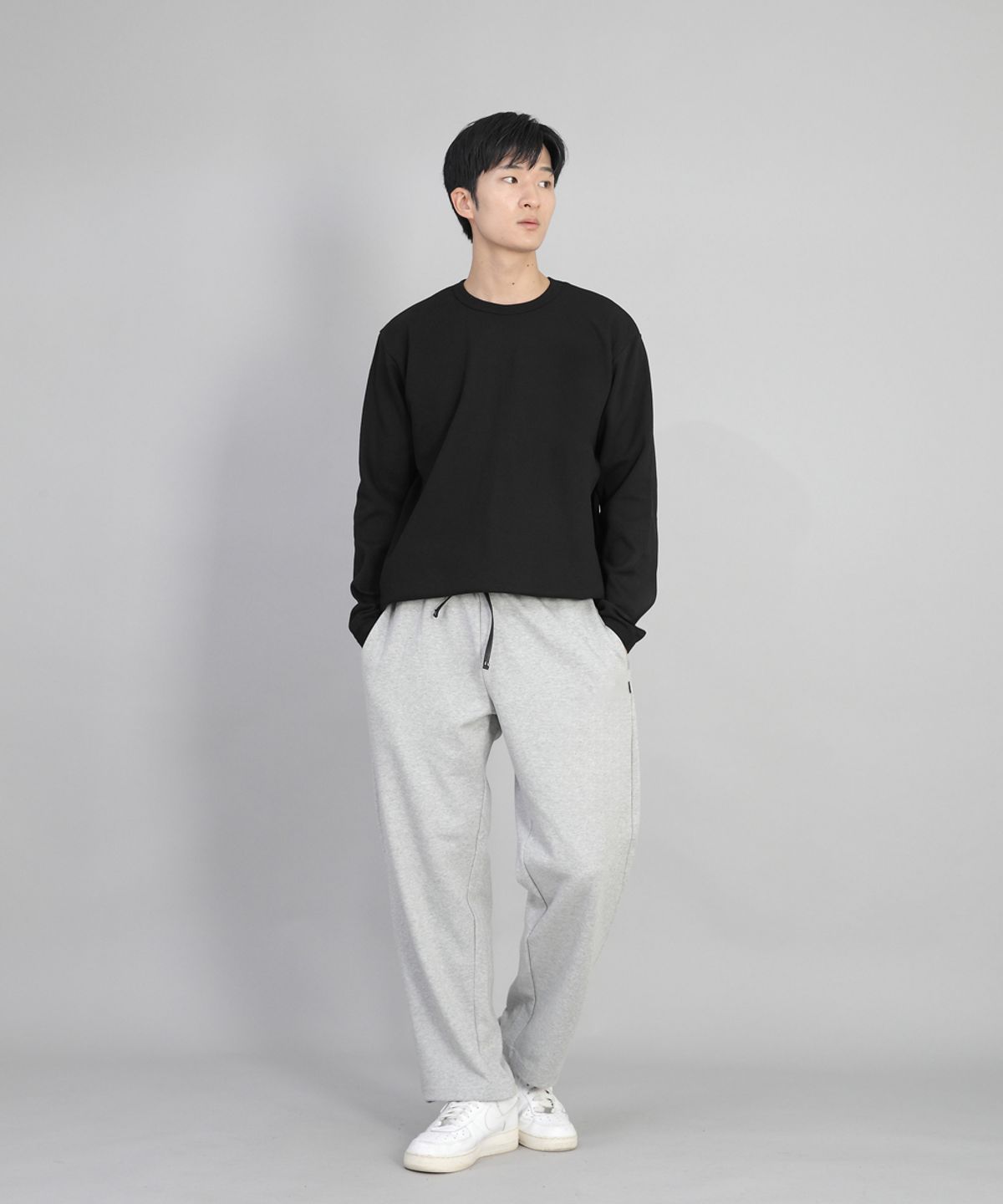 세인트크루(SAINTCREW) 무지 와이드 스웨트팬츠 SWP-372 멜란지그레이