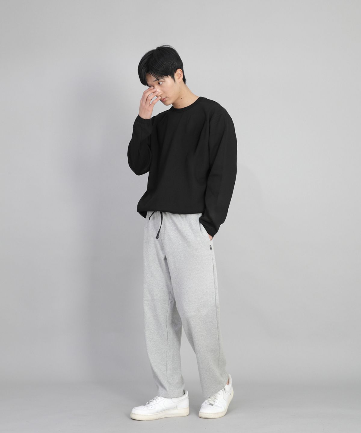 세인트크루(SAINTCREW) 무지 와이드 스웨트팬츠 SWP-372 멜란지그레이