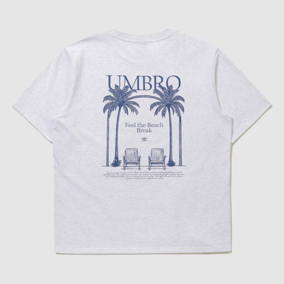 엄브로(UMBRO) 비치클럽 라인 드로잉 그래픽 반팔 티셔츠 라이트그레이(UQ223CRS53)