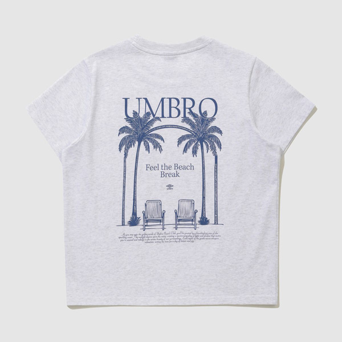 엄브로(UMBRO) 비치클럽 라인 드로잉 그래픽 반팔 티셔츠 라이트그레이(UQ223CRS53)