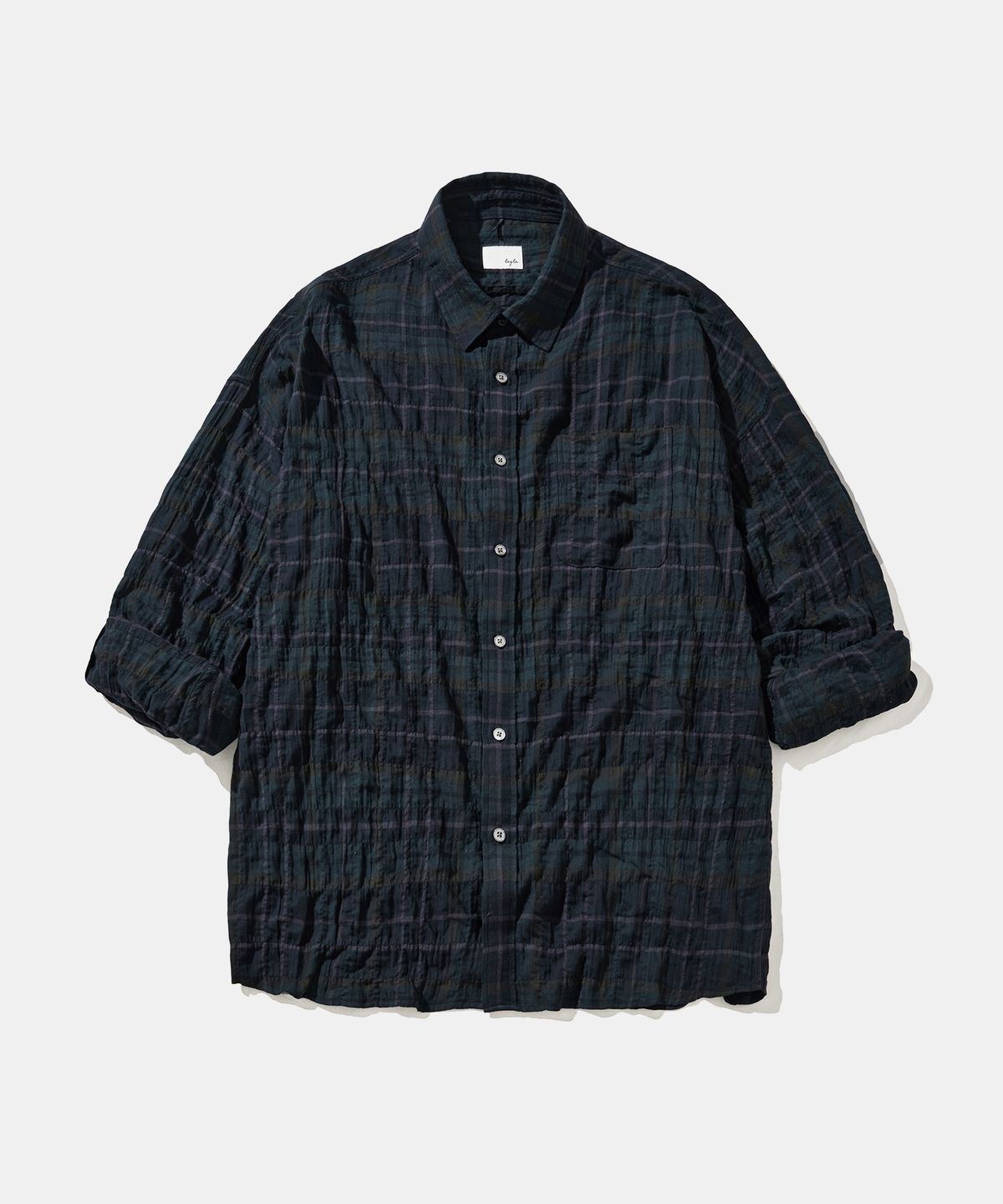 다이아몬드 레이라(DIAMOND LAYLA) UV Crinkle Midnight Black Watch Check Shirt S171