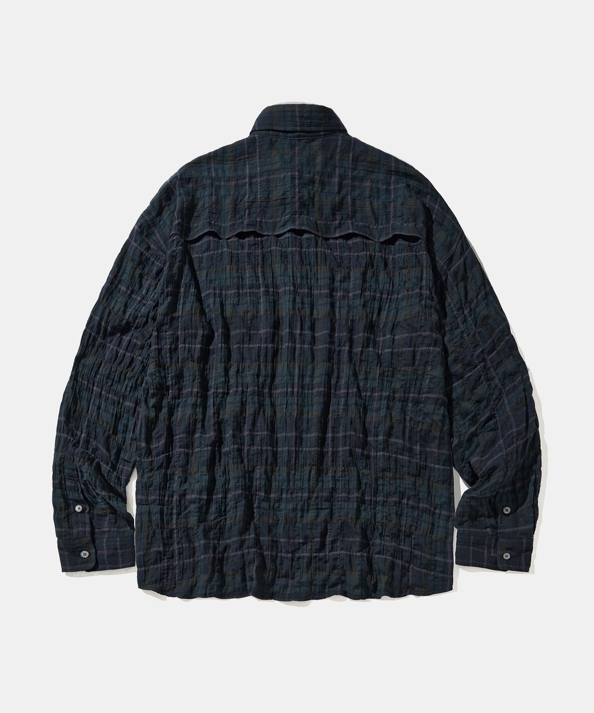 다이아몬드 레이라(DIAMOND LAYLA) UV Crinkle Midnight Black Watch Check Shirt S171