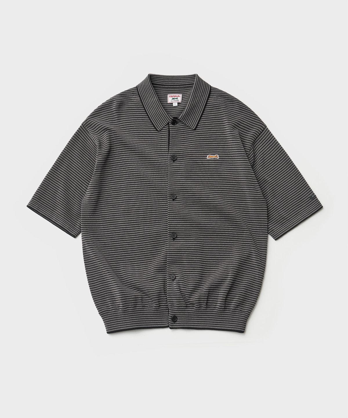 르티그레(LE TIGRE) Soutien collar knit cardigan (Narrow-Stripe)