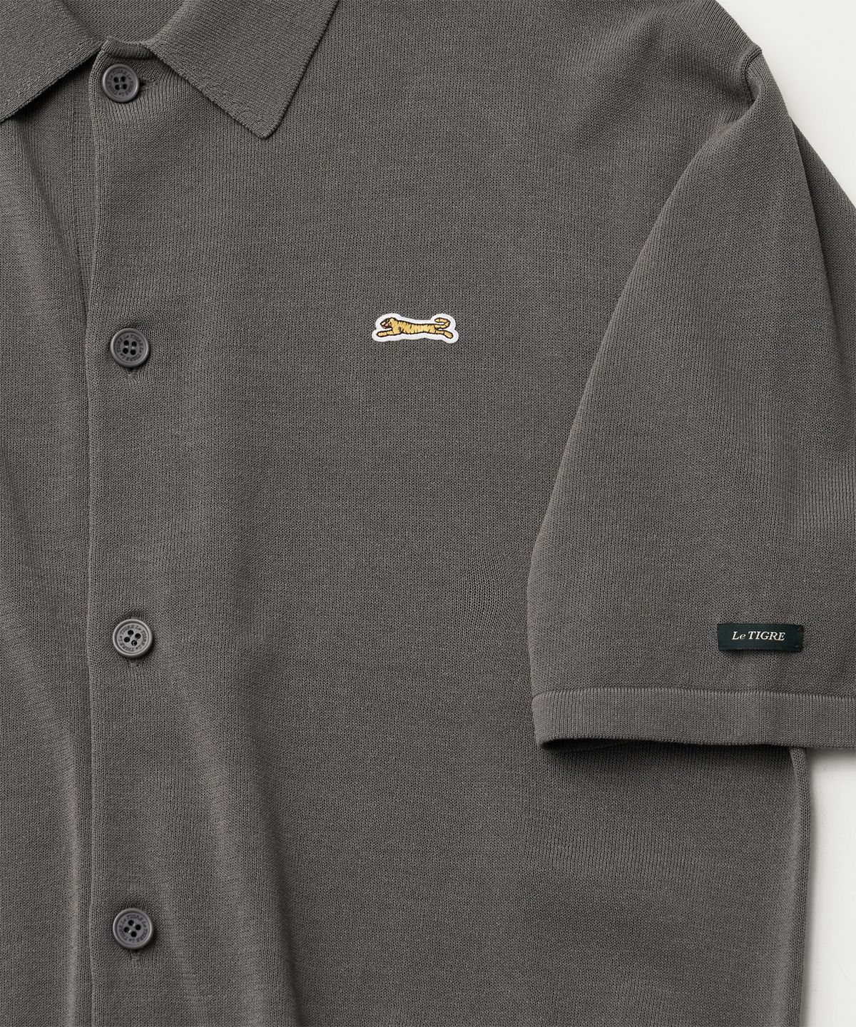 르티그레(LE TIGRE) Soutien collar knit cardigan (Dark Gray)