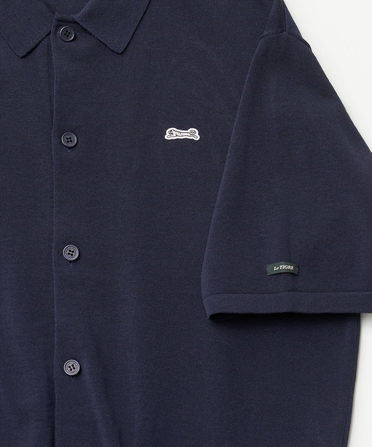 르티그레(LE TIGRE) Soutien collar knit cardigan (Navy)