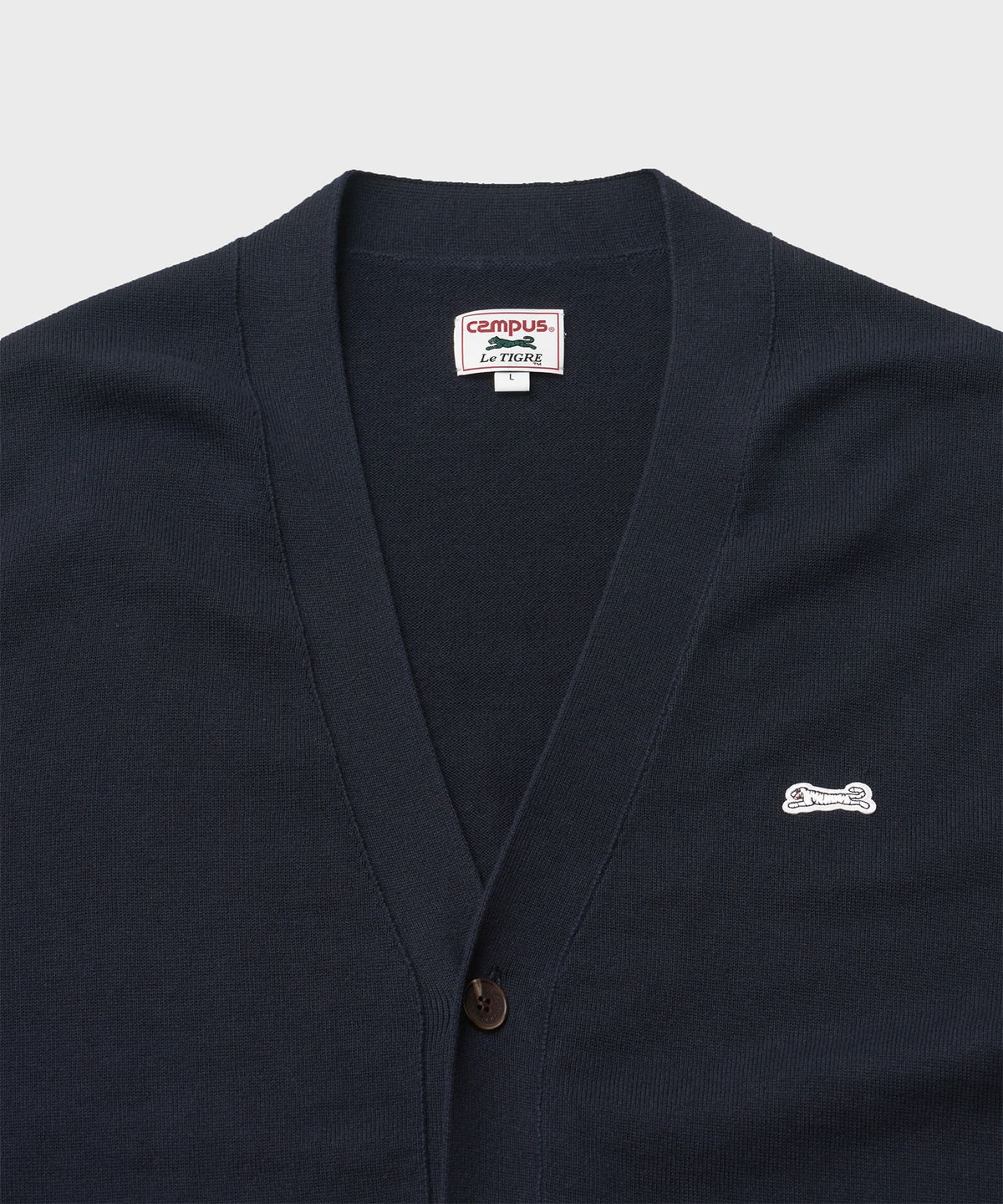 르티그레(LE TIGRE) Classic V-neck cardigan (Navy)