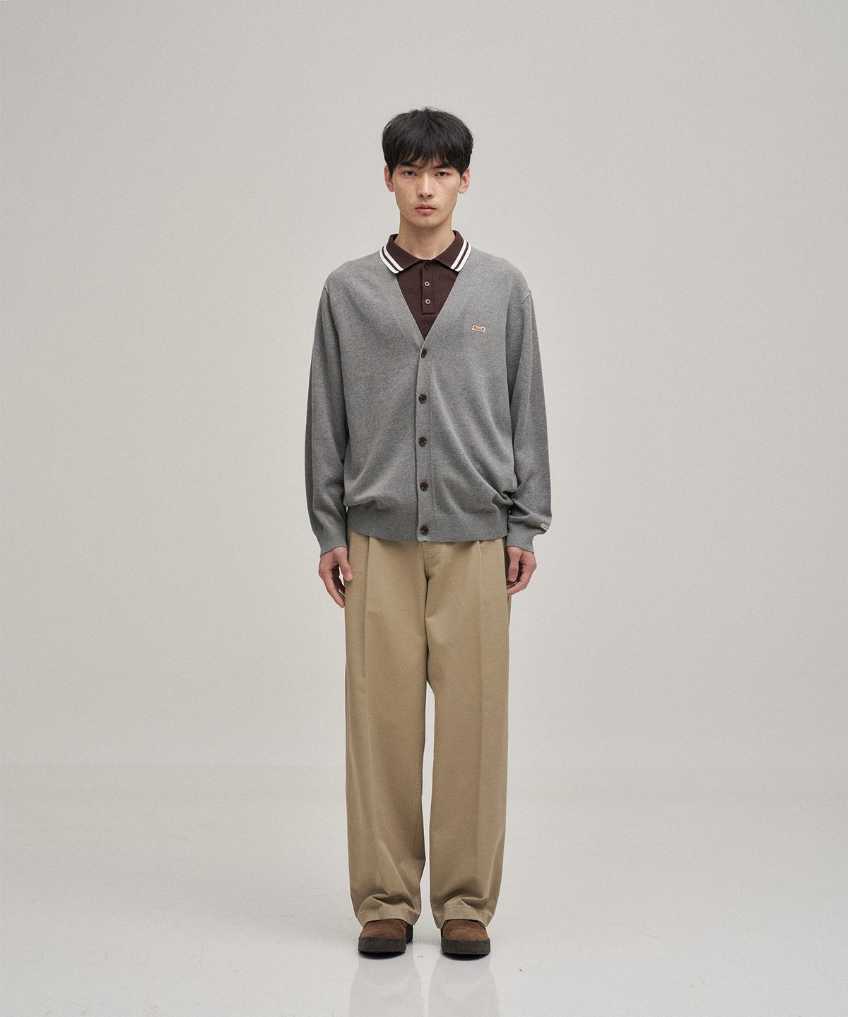르티그레(LE TIGRE) Classic V-neck cardigan (Heather Gray)