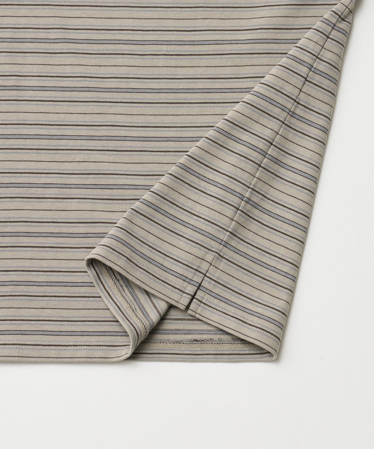 르티그레(LE TIGRE) Multi-stripe polo T-shirt (Pale Khaki)