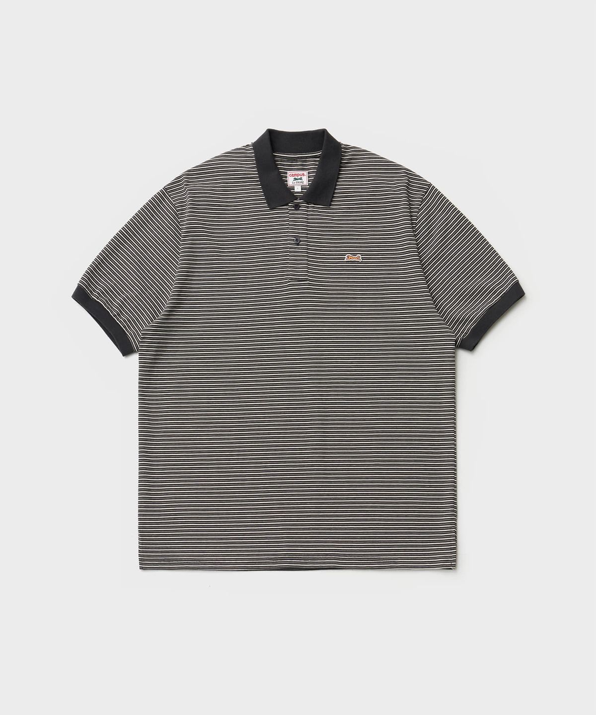 르티그레(LE TIGRE) Multi-stripe polo T-shirt (Black)