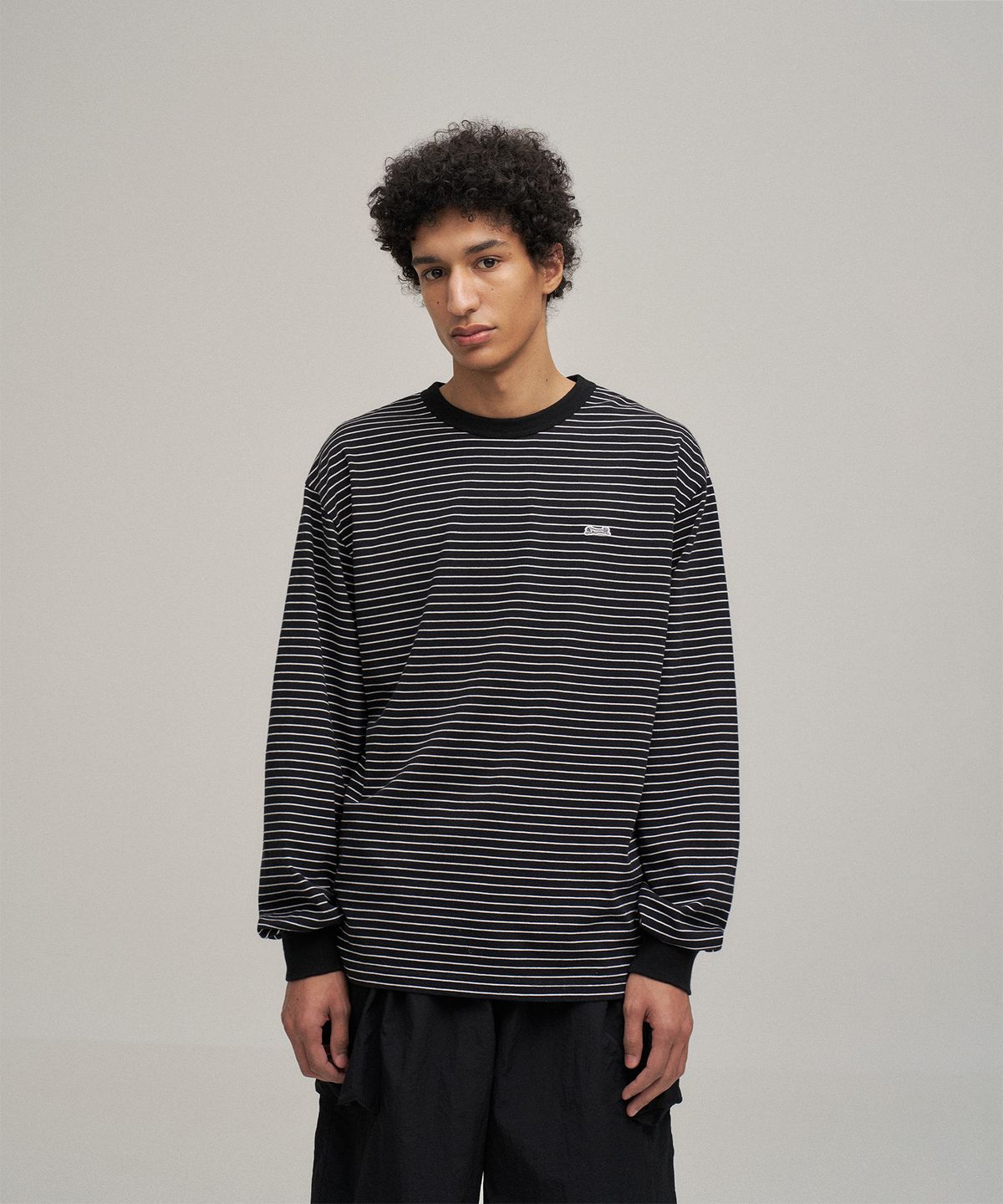 르티그레(LE TIGRE) Stripe longsleeve T-shirt (Black)