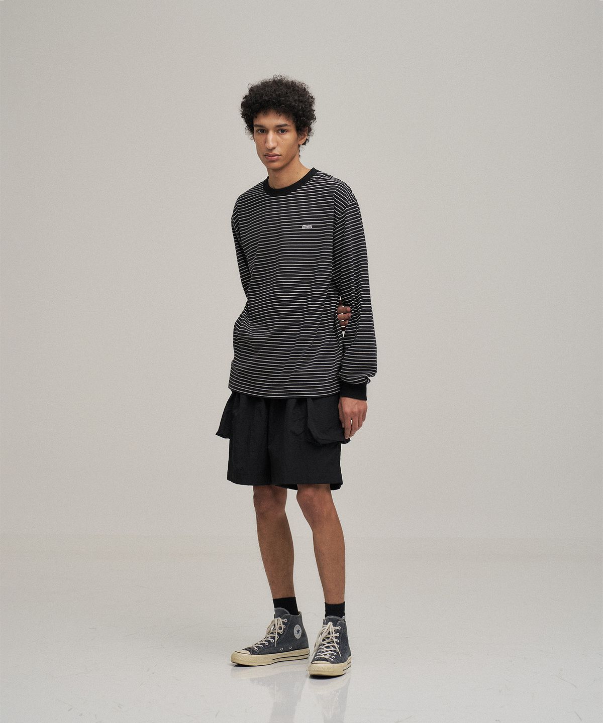 르티그레(LE TIGRE) Stripe longsleeve T-shirt (Black)