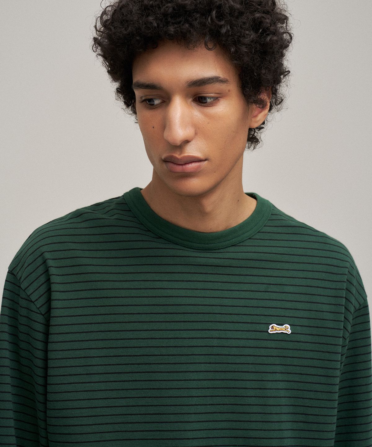 르티그레(LE TIGRE) Stripe longsleeve T-shirt (Kelly Green)