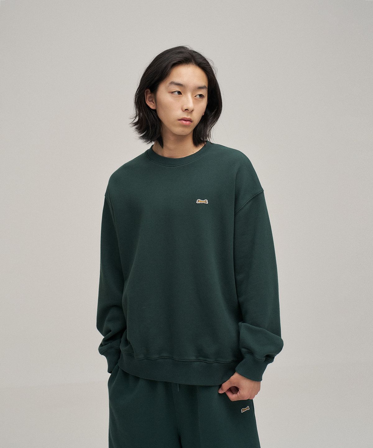 르티그레(LE TIGRE) Classic Applique sweatshirt (Forest Green)