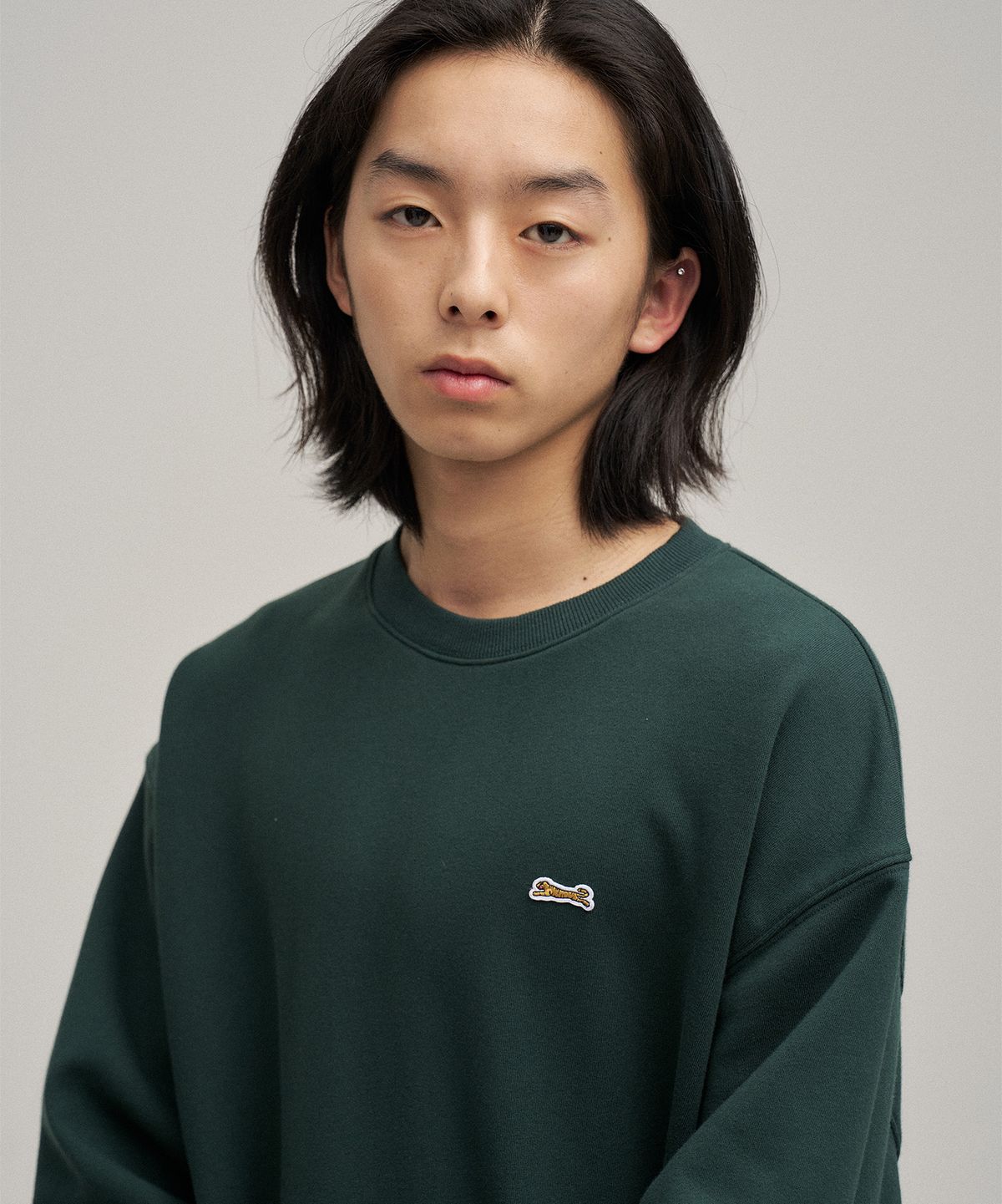 르티그레(LE TIGRE) Classic Applique sweatshirt (Forest Green)