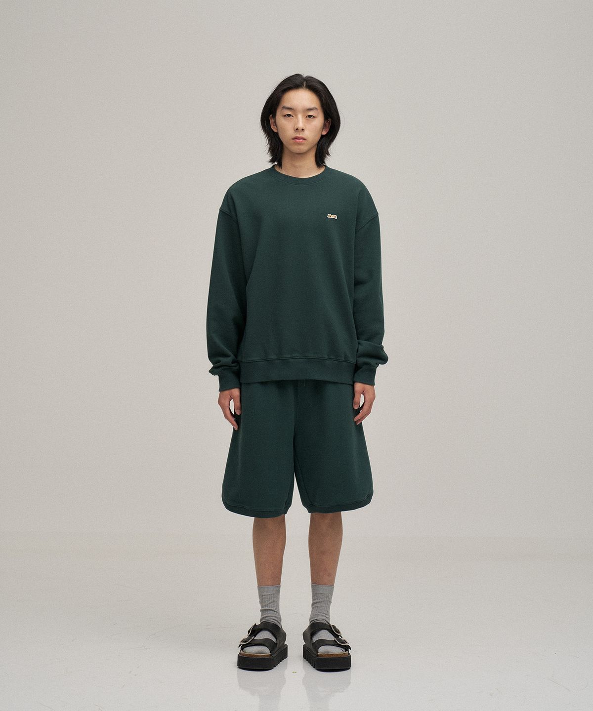 르티그레(LE TIGRE) Classic Applique sweatshirt (Forest Green)