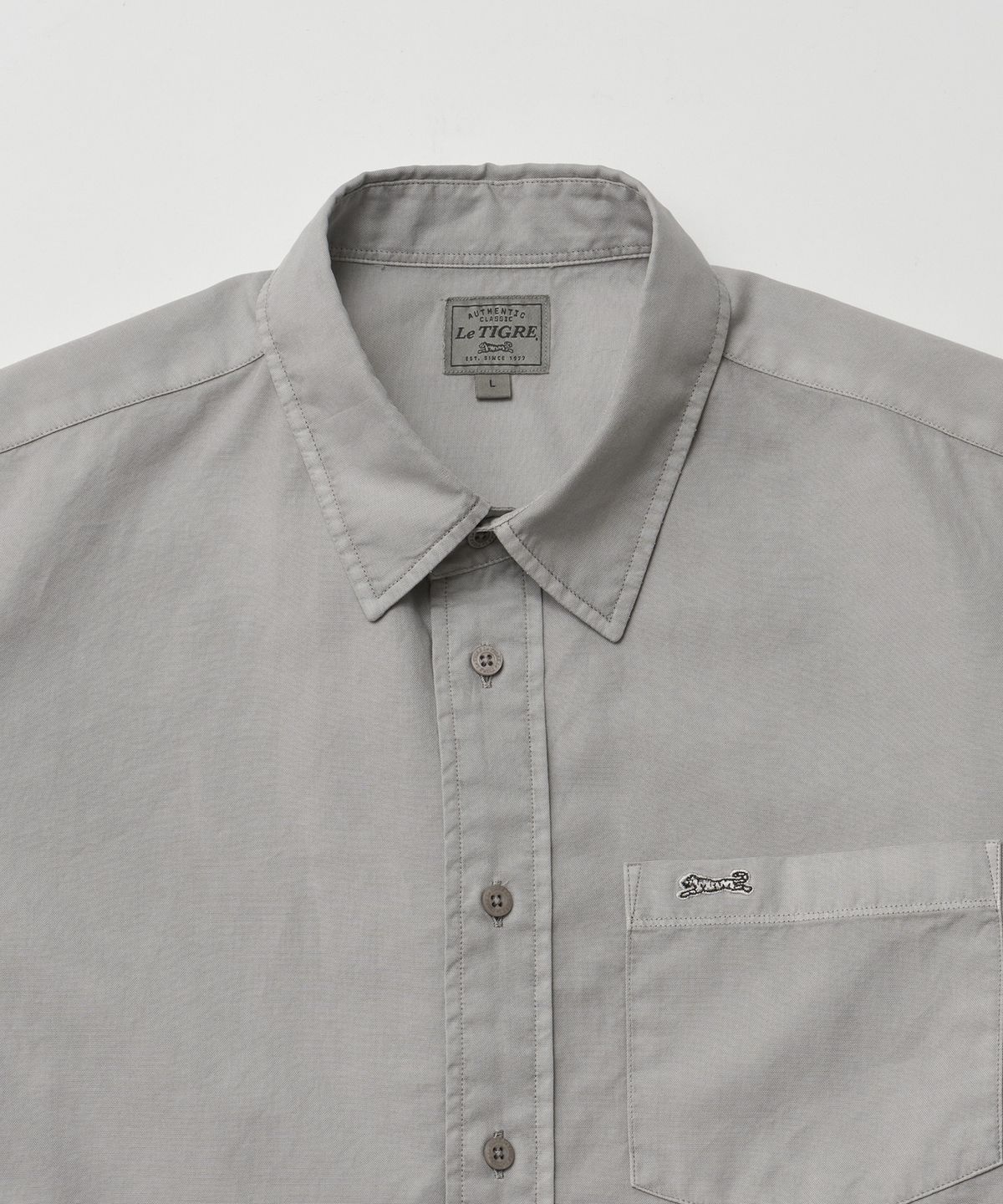 르티그레(LE TIGRE) Oxford Overdyed Shirt (Dusty Gray)
