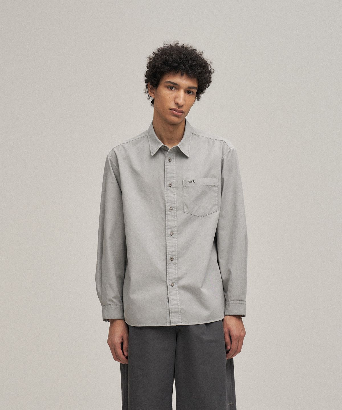 르티그레(LE TIGRE) Oxford Overdyed Shirt (Dusty Gray)