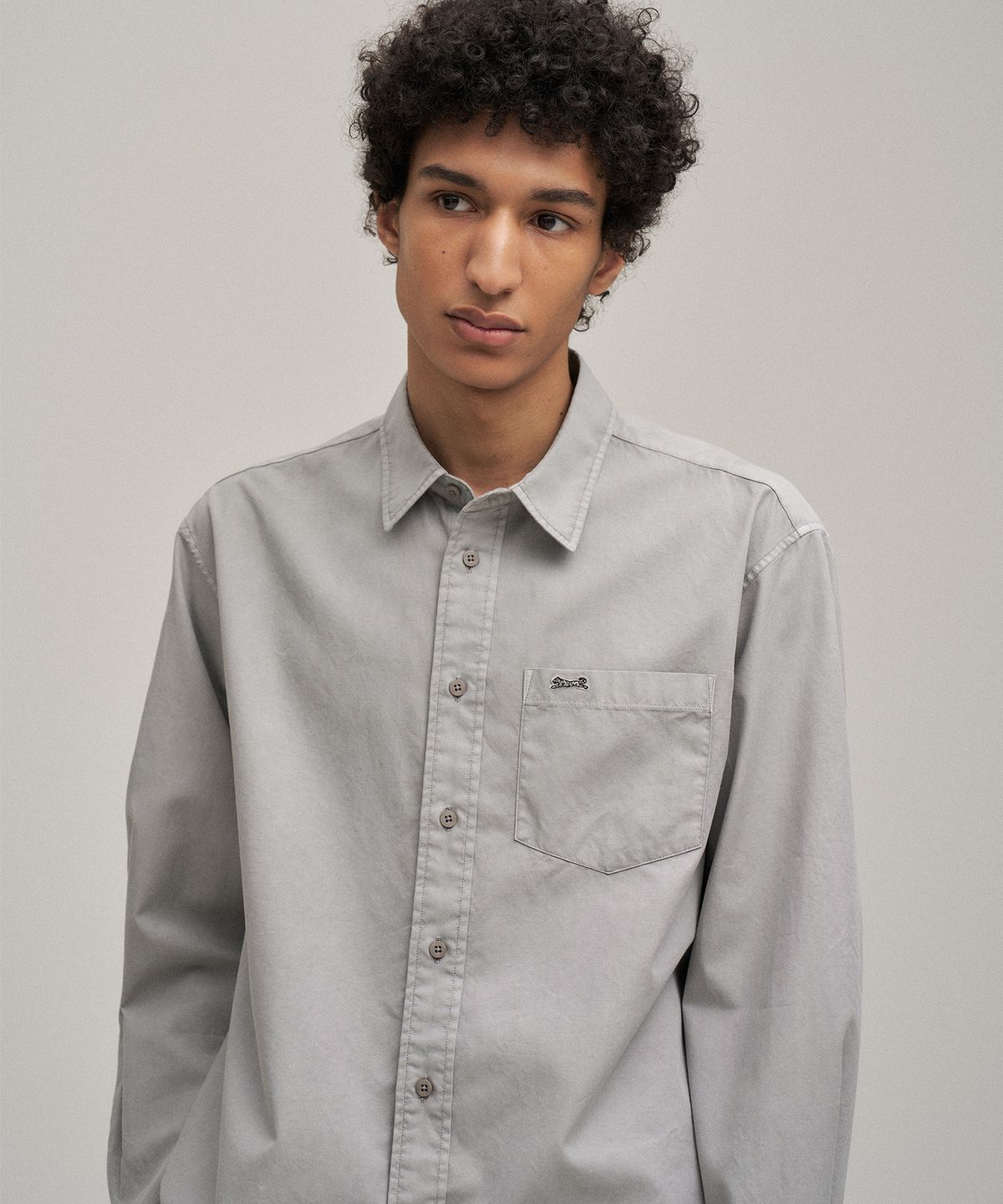 르티그레(LE TIGRE) Oxford Overdyed Shirt (Dusty Gray)