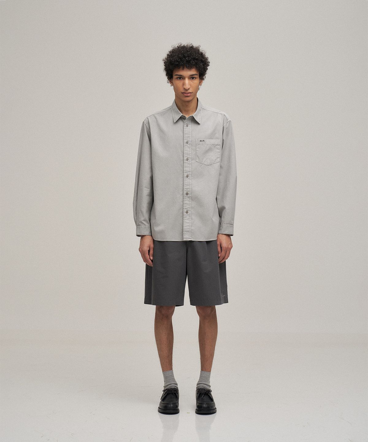 르티그레(LE TIGRE) Oxford Overdyed Shirt (Dusty Gray)