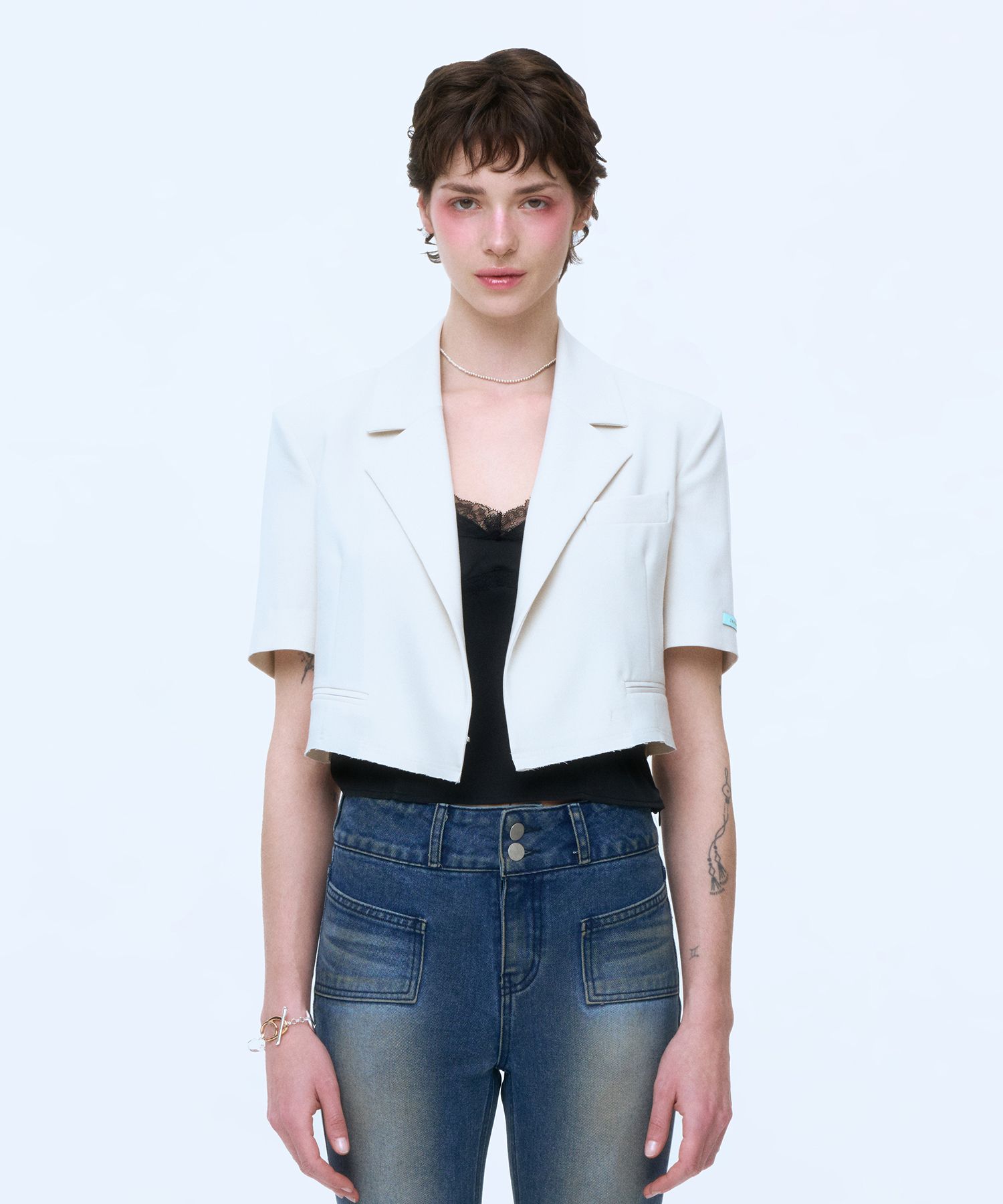 ☆23SS☆【INSTANTFUNK】☆Wool-blend cropped jacke.t☆ Designer fashion, Seoul-fully created | W Concept