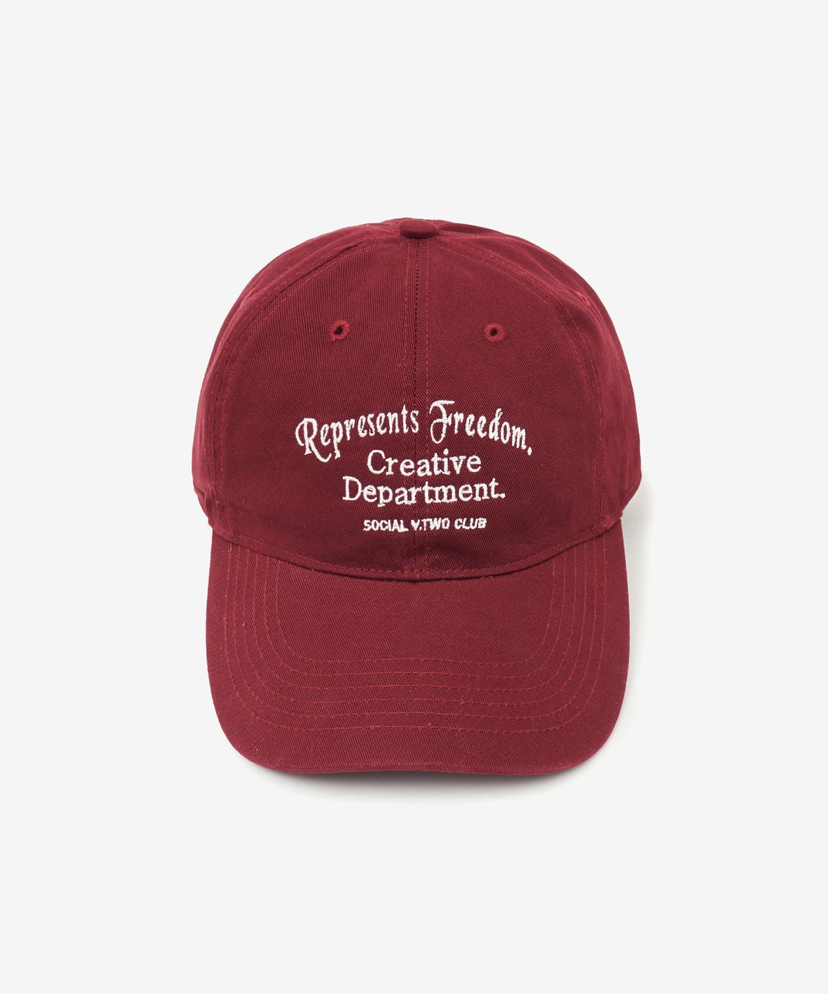 브이투(VTWO) creative 코튼 볼캡 (BURGUNDY)