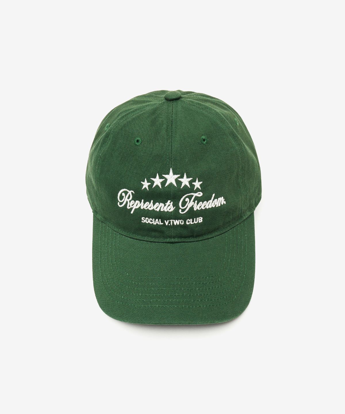 브이투(VTWO) 스타 베이직 워싱 코튼 볼캡 (GREEN)