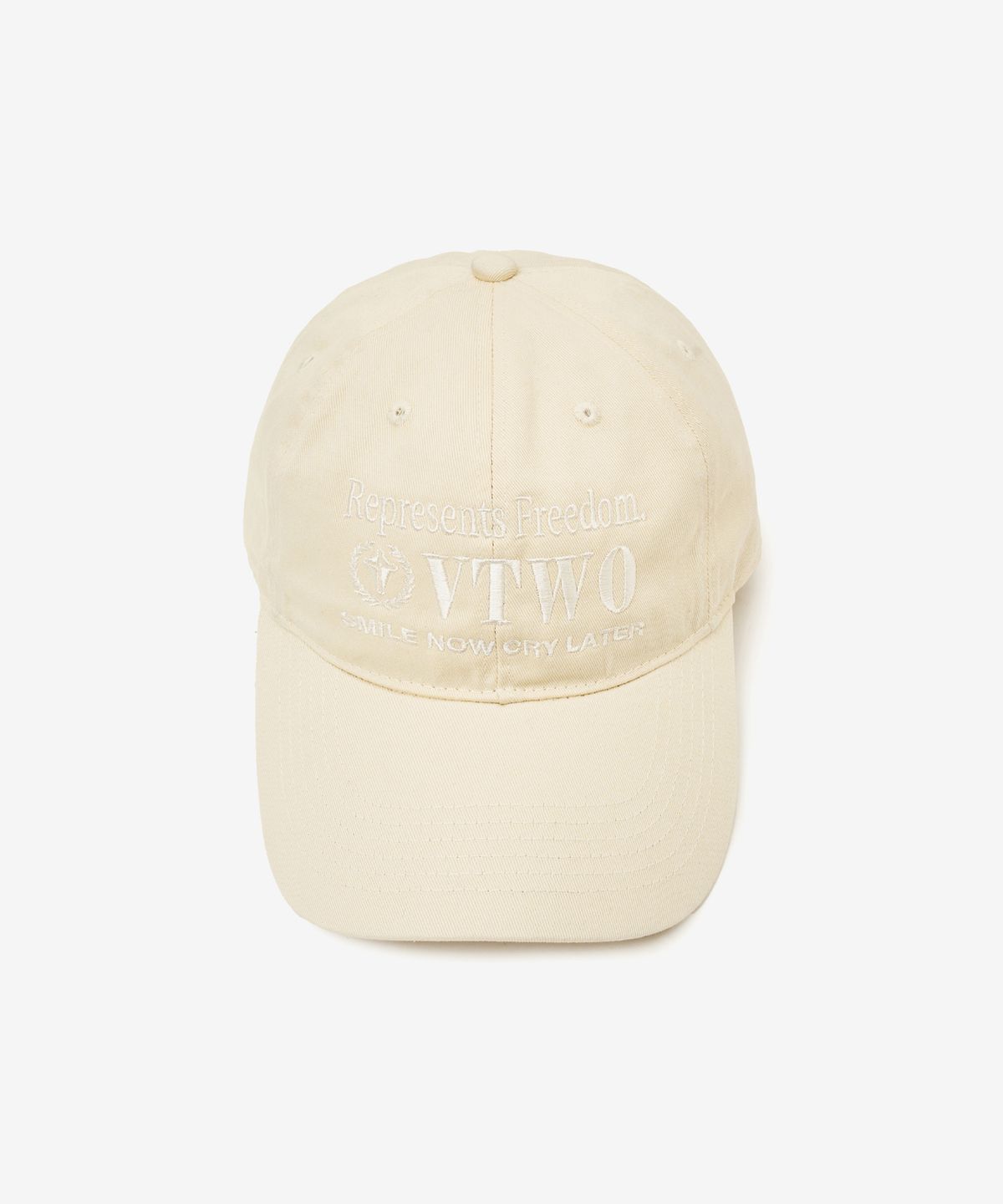 브이투(VTWO) 스마일 코튼 볼캡 (BEIGE)
