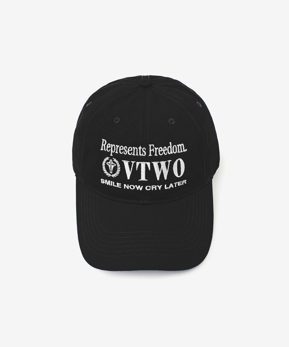 브이투(VTWO) 스마일 코튼 볼캡 (BLACK)