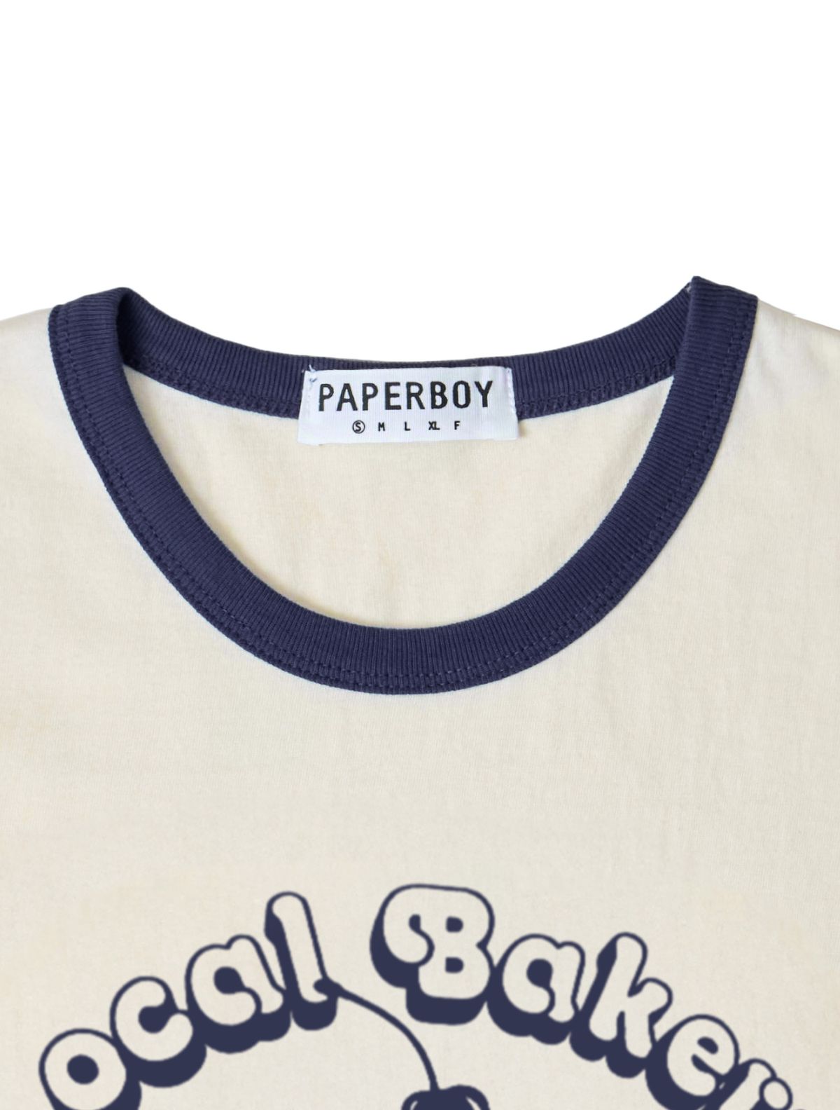페이퍼보이(PAPERBOY) 체리 링거 반팔티셔츠-네이비