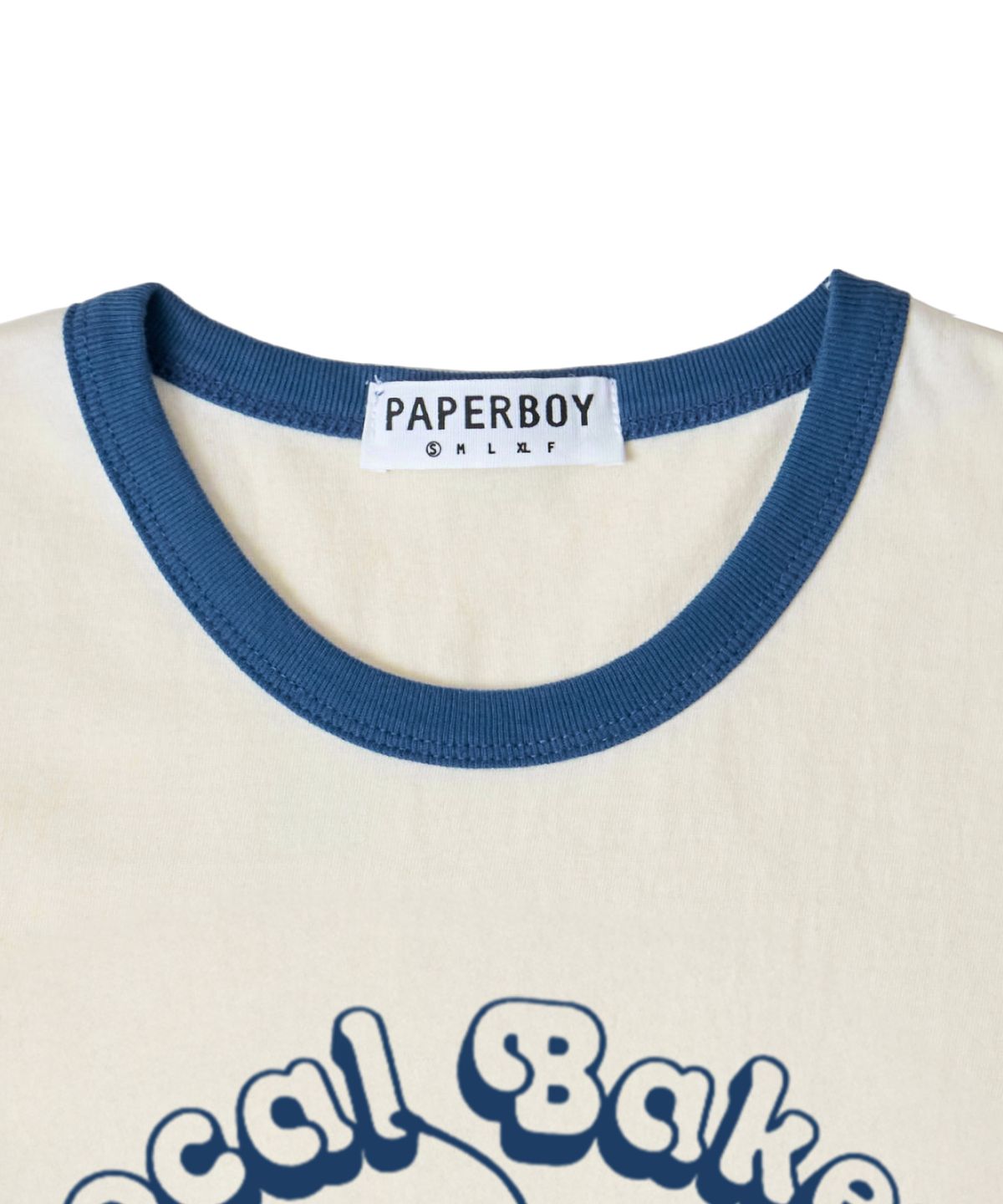 페이퍼보이(PAPERBOY) 체리 링거 반팔티셔츠-블루