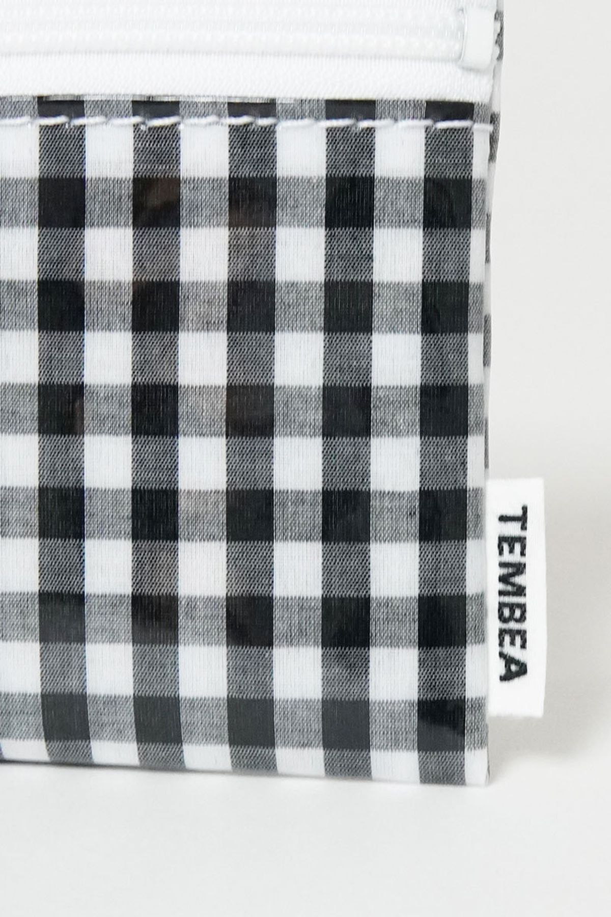 찬스클로딩(CHANCE CLOTHING) [TEMBEA] FLAT POUCH - GINGHAM BLACK LARGE