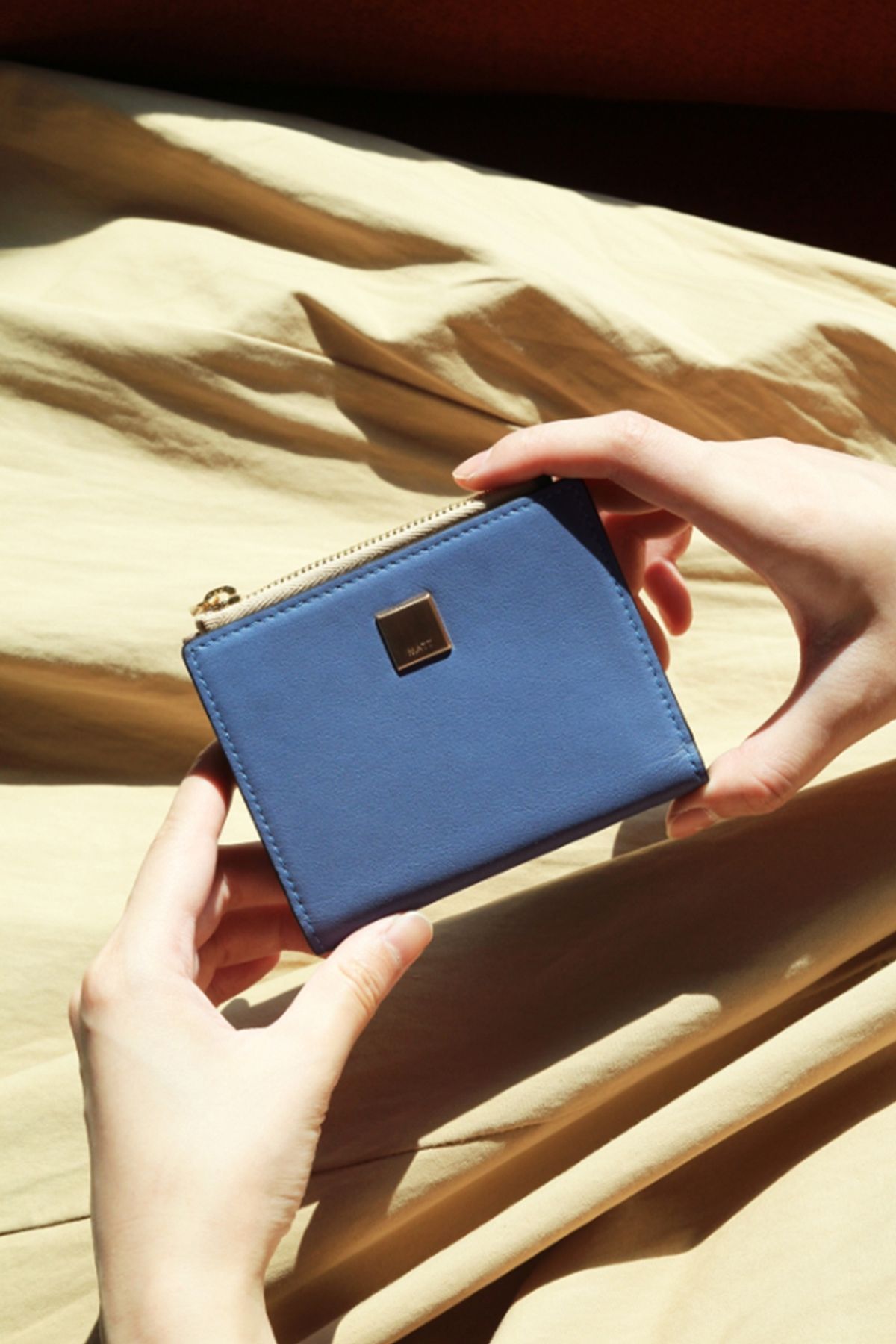 마뜨(MATT) Mini cowhide wallet - blue