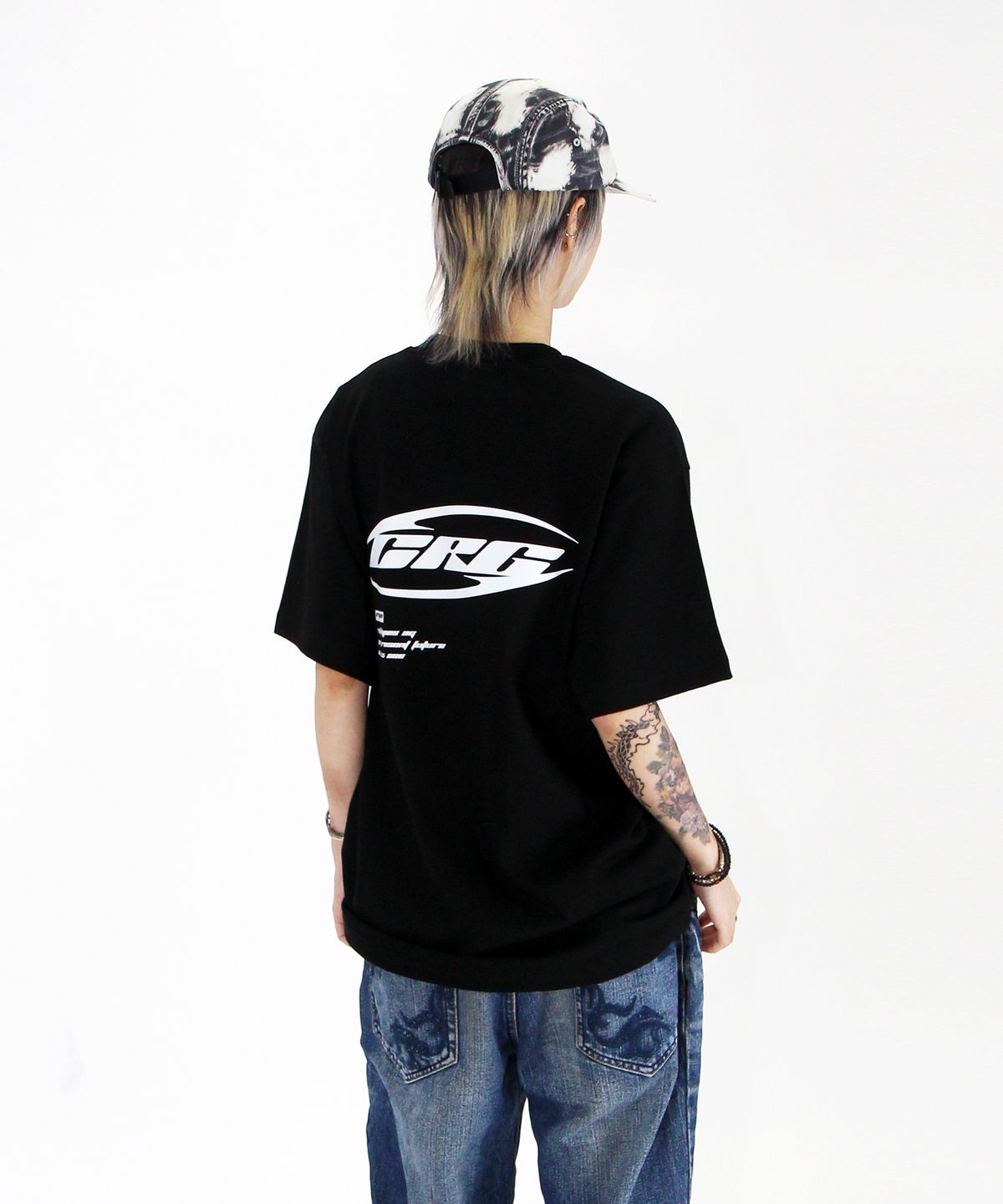 크리건(CRIGUN) CRG Racing 세미 오버핏 반팔티 BLACK