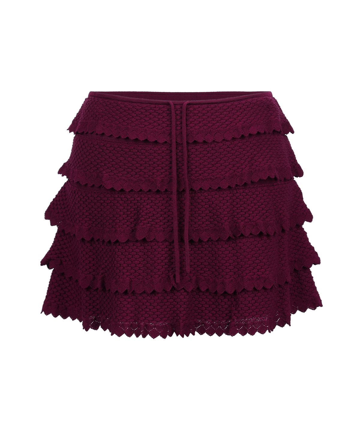 유희(YOUHEE) BASIC SHIRRING KNIT SKIRT WINE