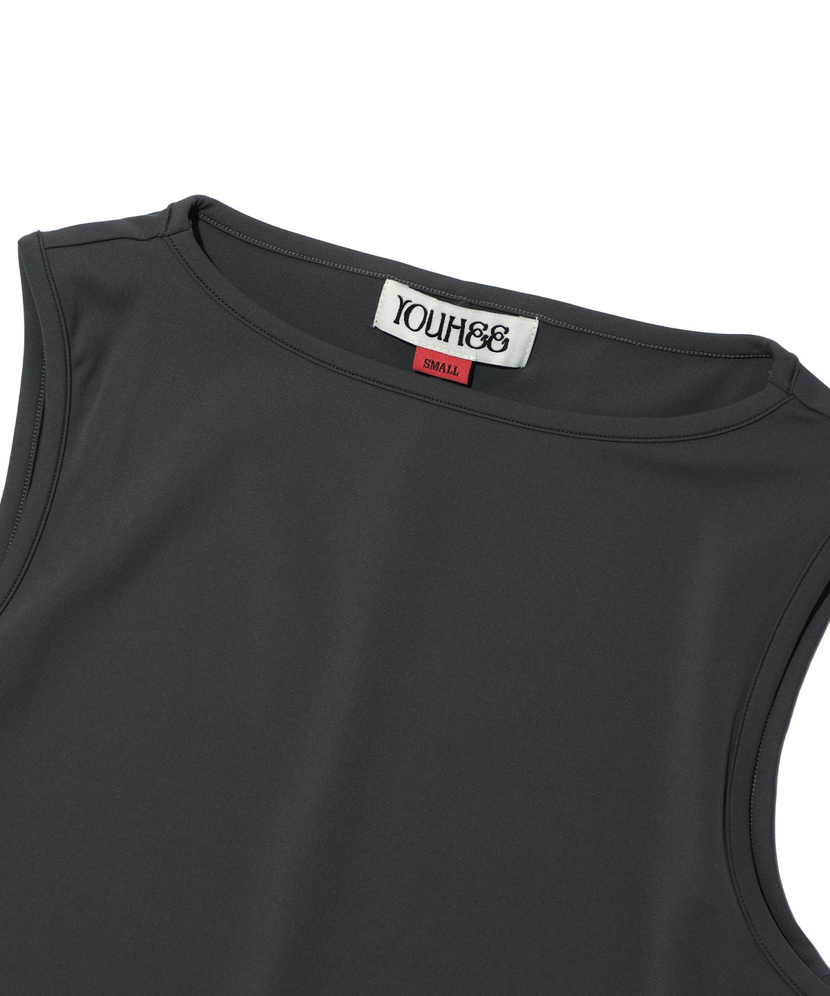 유희(YOUHEE) BASIC BOAT NECK SLEVELESS CHARCOAL