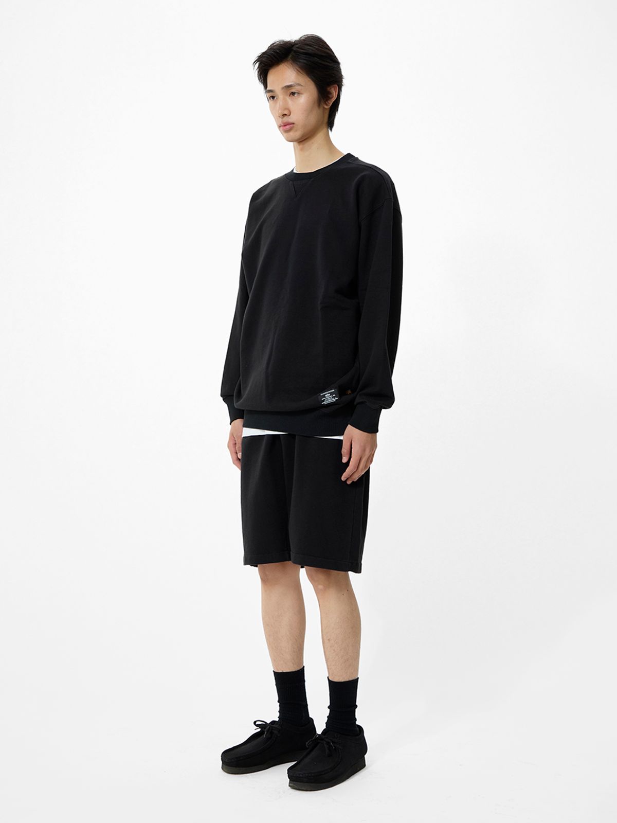 알파 인더스트리(ALPHA INDUSTRIES) 에센셜 프렌치 테리 쇼츠 블랙