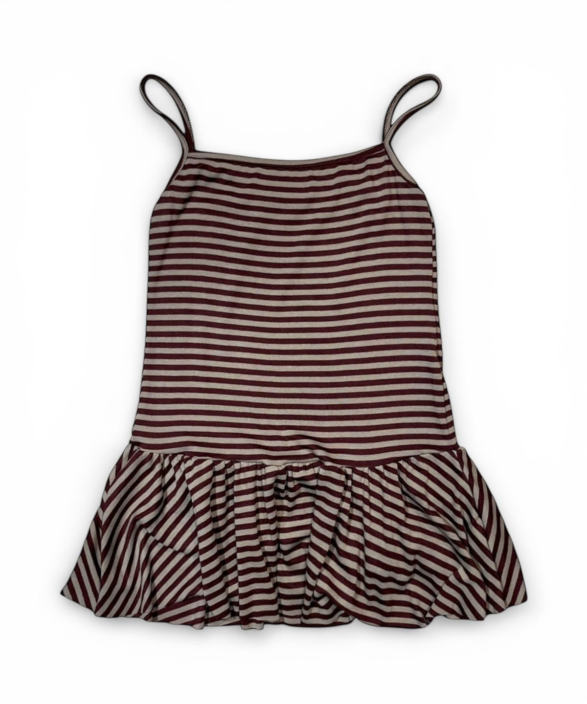 본슬리피(BORN SLIPPY) Stripe Frill Layered Sleeveless (Beige)