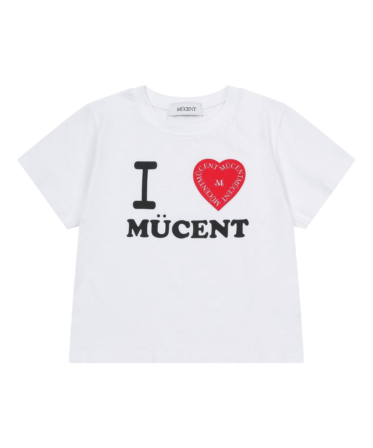 무센트(MUCENT) 아이 러브 무센트 레터링 반팔 티 남녀공용 (2컬러)