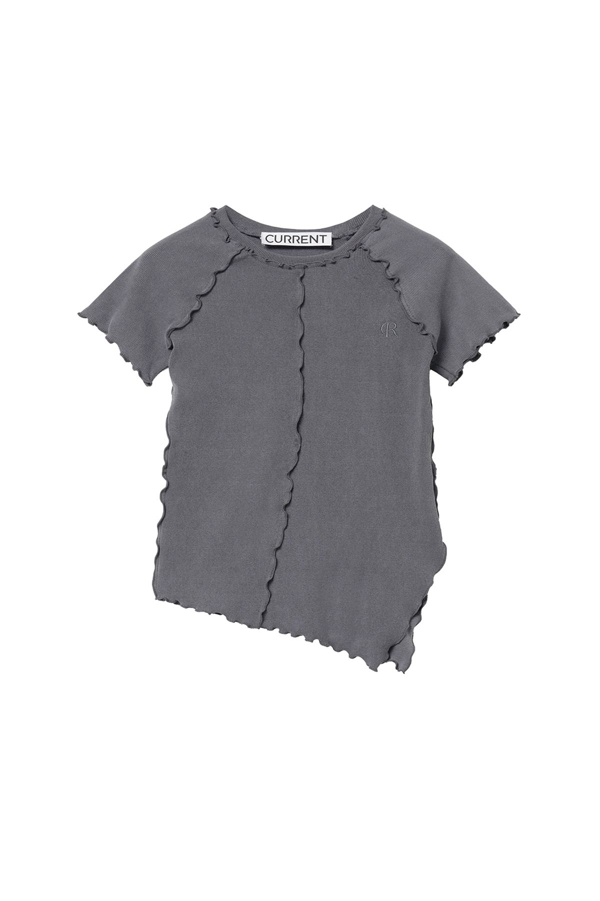 커렌트(CURRENT) JERSEY LIP TOP [CHARCOAL]
