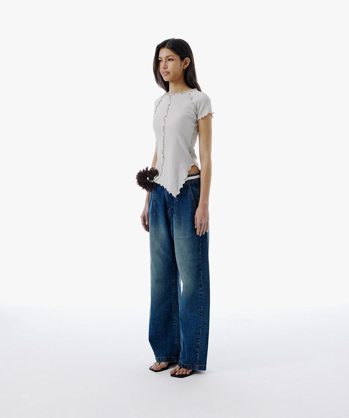 커렌트(CURRENT) JERSEY LIP TOP [IVORY]
