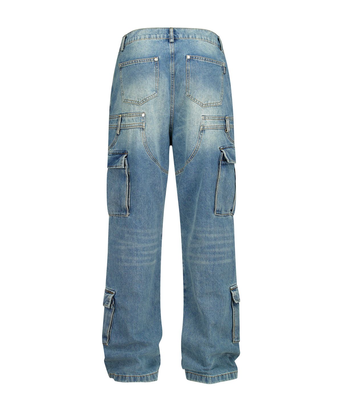도미넌트(DOMINANT) Semi Flare Washed Denim Pants (Blue)