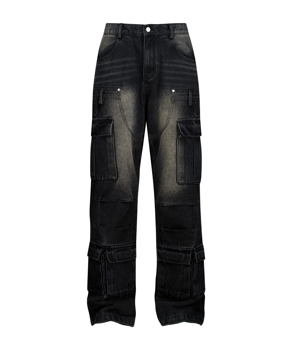 도미넌트(DOMINANT) Semi Flare Washed Denim Pants (Black)