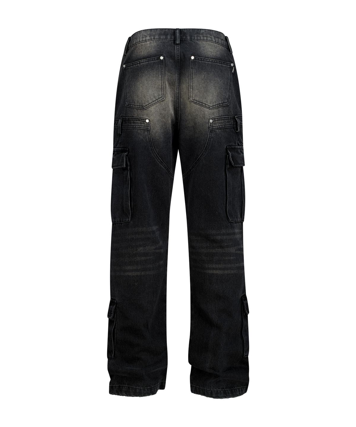 도미넌트(DOMINANT) Semi Flare Washed Denim Pants (Black)