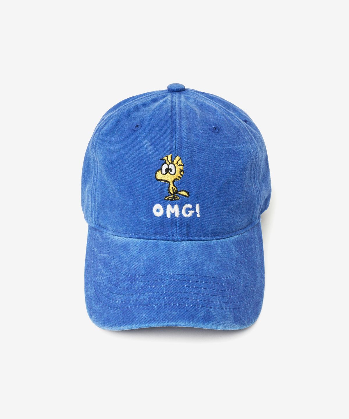 브이투(VTWO) 우드스탁 스톤 워시드 볼캡 (BLUE)