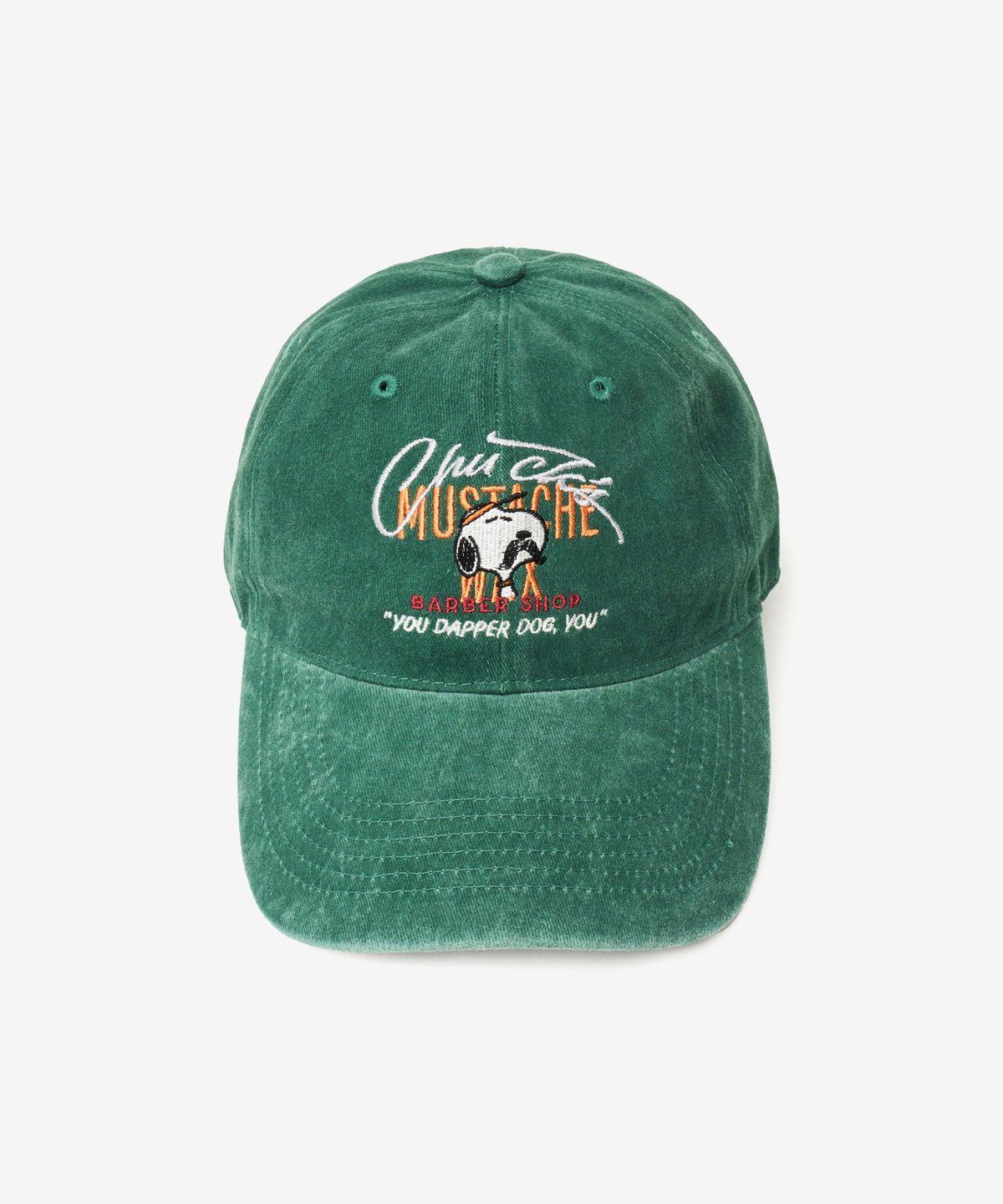 브이투(VTWO) 머스태쉬 스누피 스톤 워시드 볼캡 (GREEN)