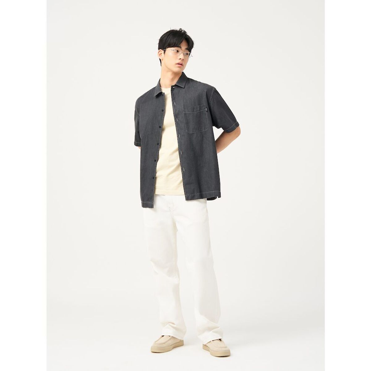 빈폴 멘(BEANPOLE MEN) 아우터형 데님 셔츠  애쉬 (BC5465C854)