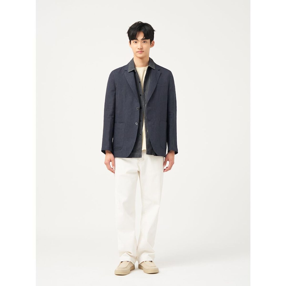 빈폴 멘(BEANPOLE MEN) 아우터형 데님 셔츠  애쉬 (BC5465C854)