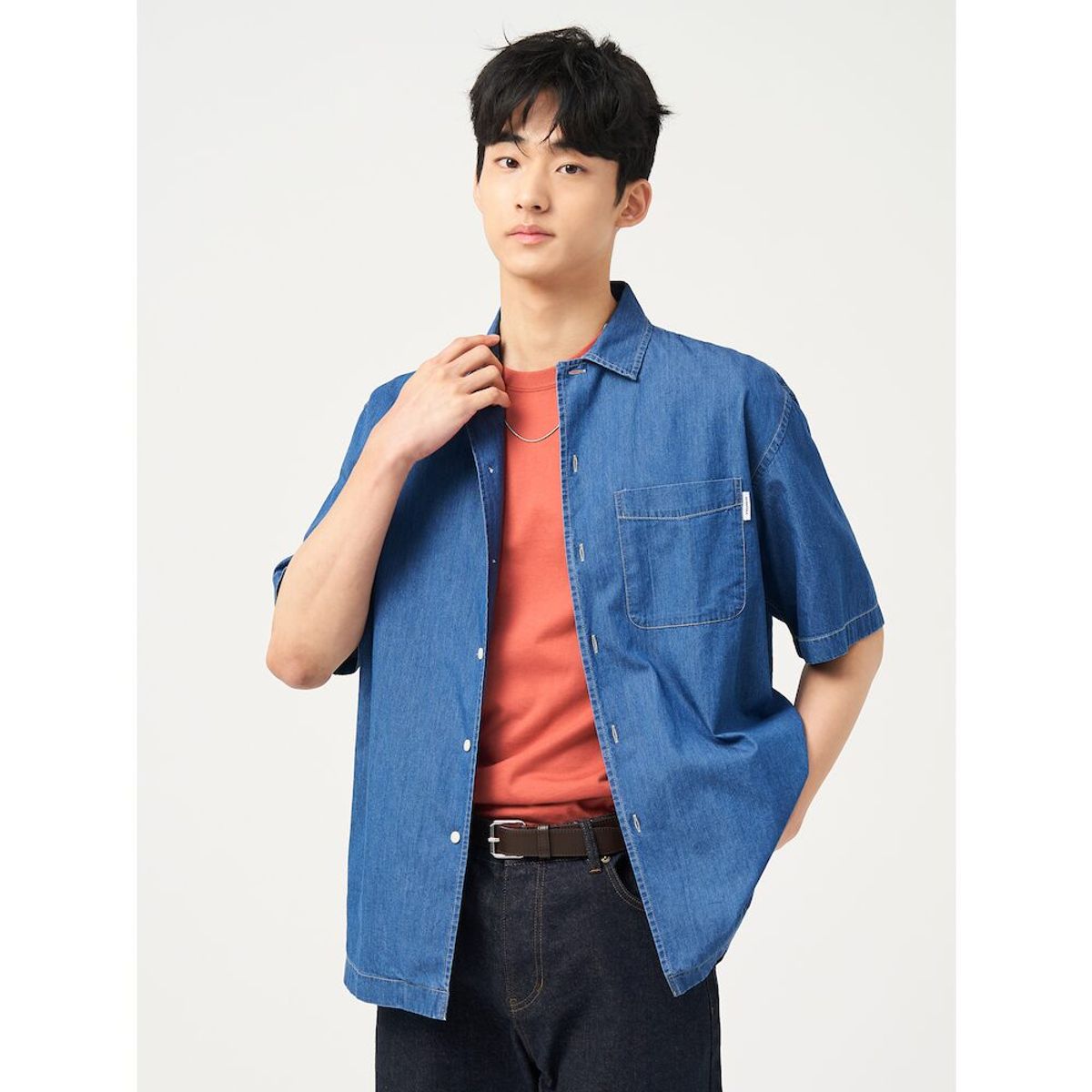빈폴 멘(BEANPOLE MEN) 아우터형 데님 셔츠  블루