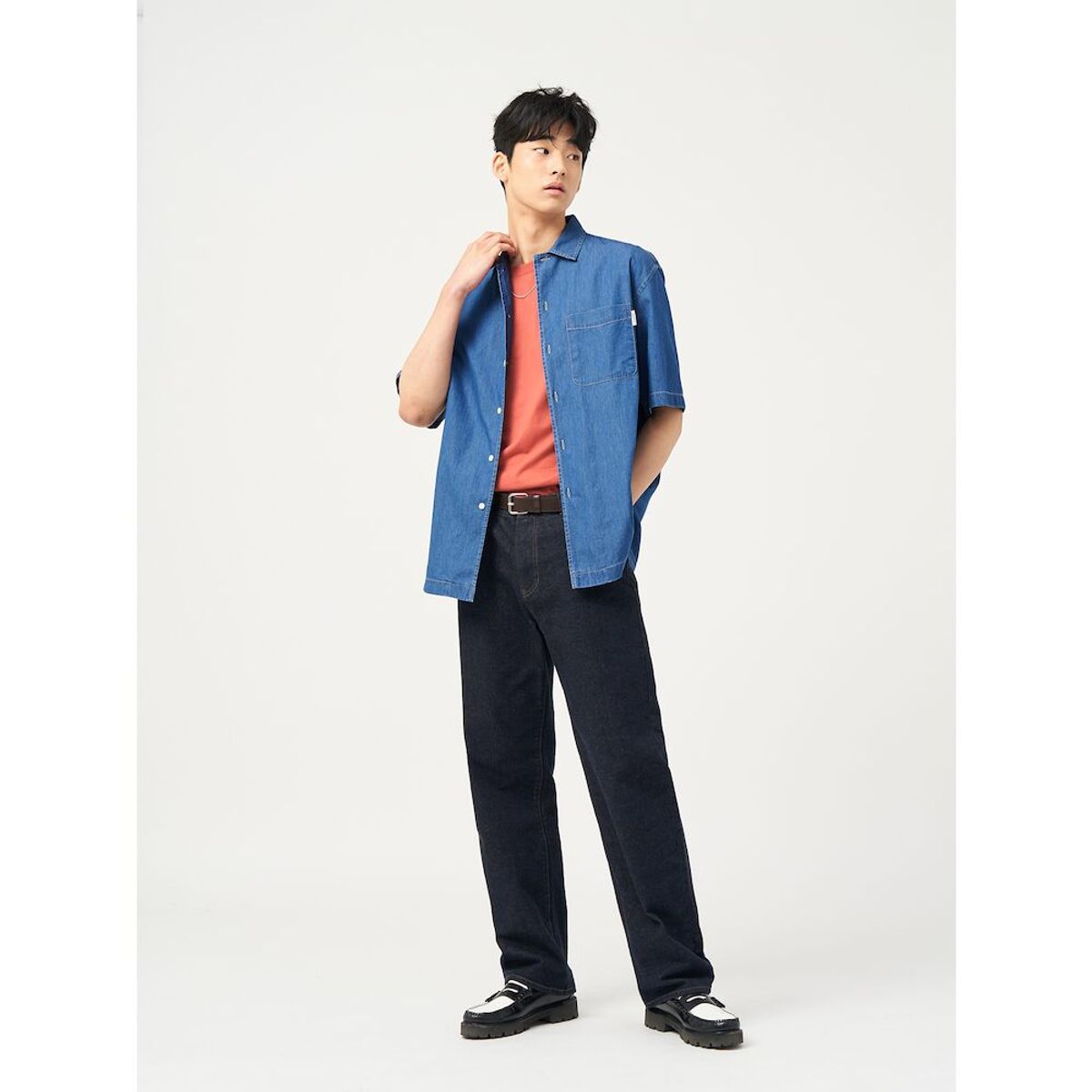 빈폴 멘(BEANPOLE MEN) 아우터형 데님 셔츠  블루